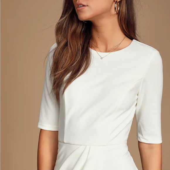 Lulu’s Westwood White Half Sleeve Sheath Dress - Picture 4 of 5